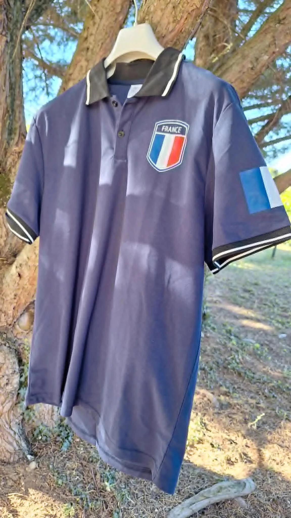 Navy blue polo, tricolor spirit. – photo 2